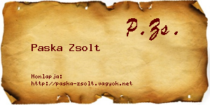 Paska Zsolt névjegykártya