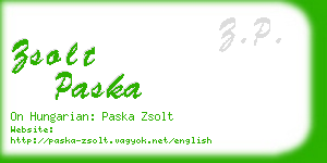 zsolt paska business card